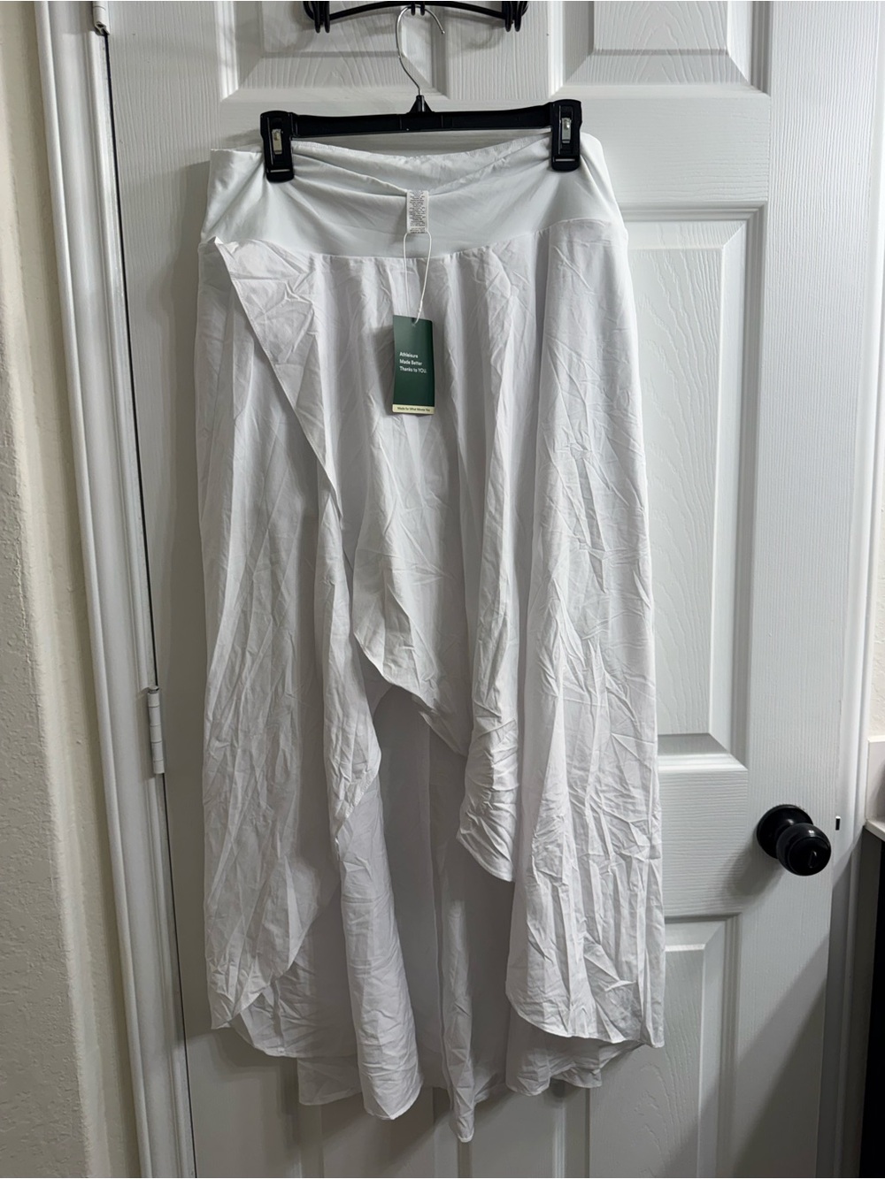 HALARA White Asymmetrical Draped Skirt - Picture 2 of 5